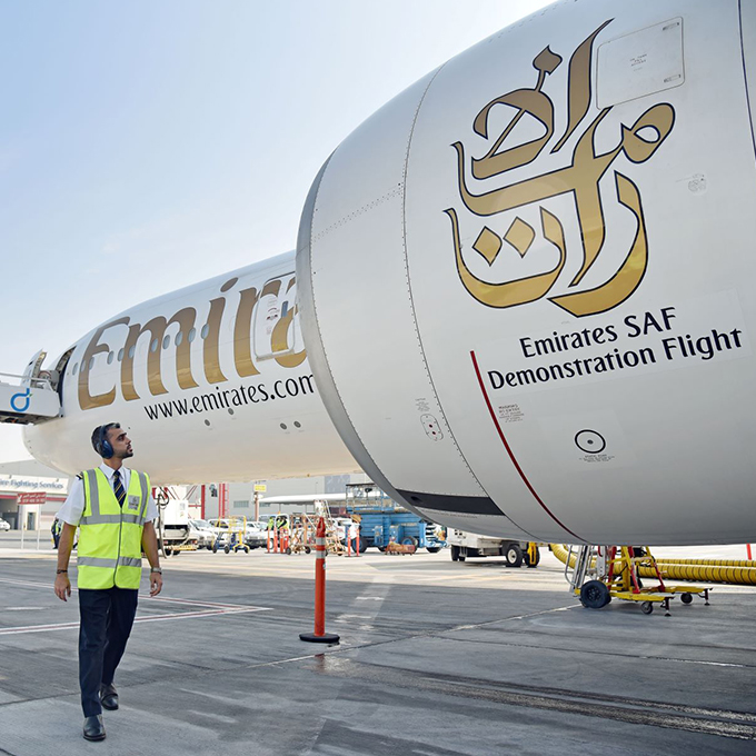 Emirates effectue un vol avec 100% de carburant d’aviation durable